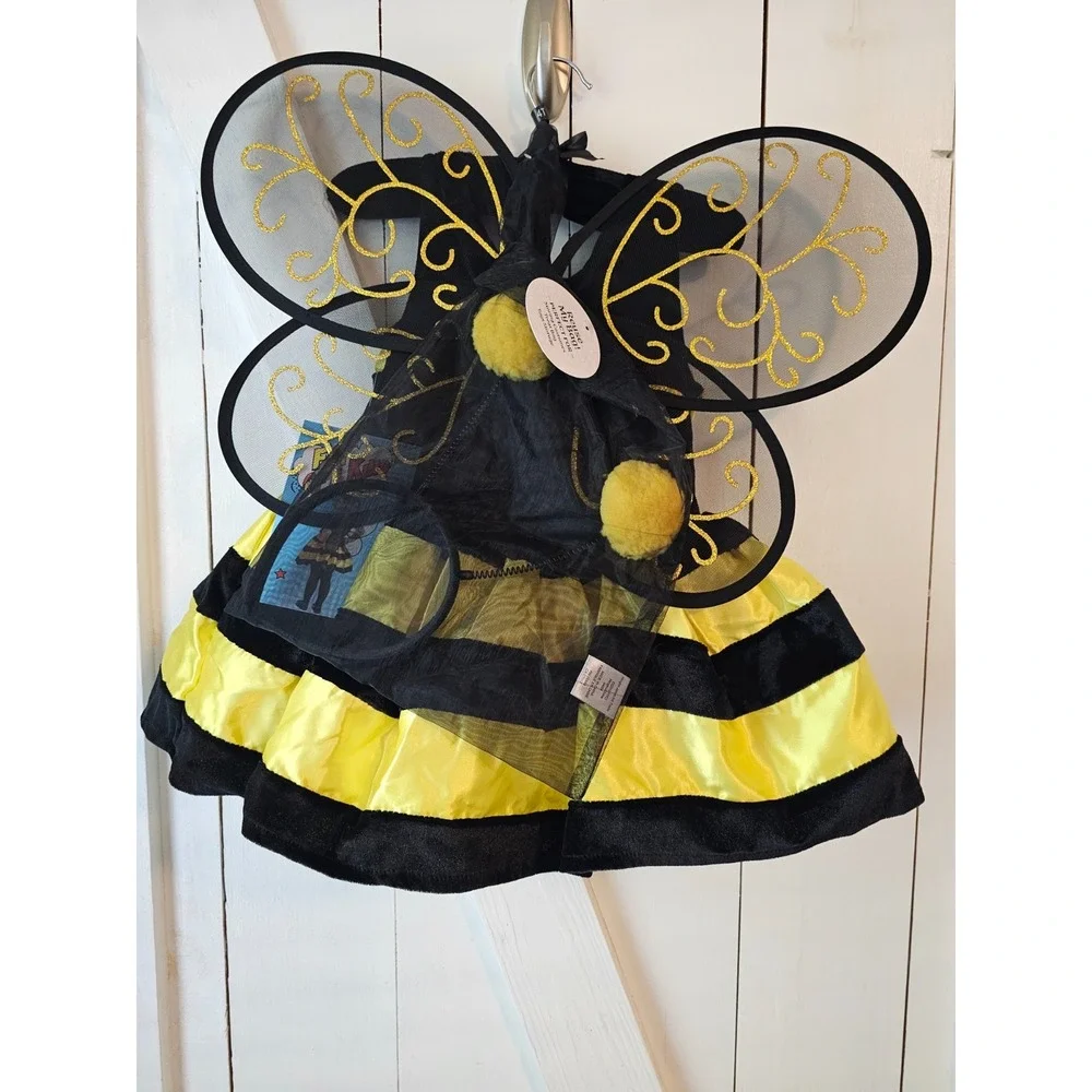 5T Bee Costume Halloween Pretend Play Party w/Headband &‎ Wings - 5T